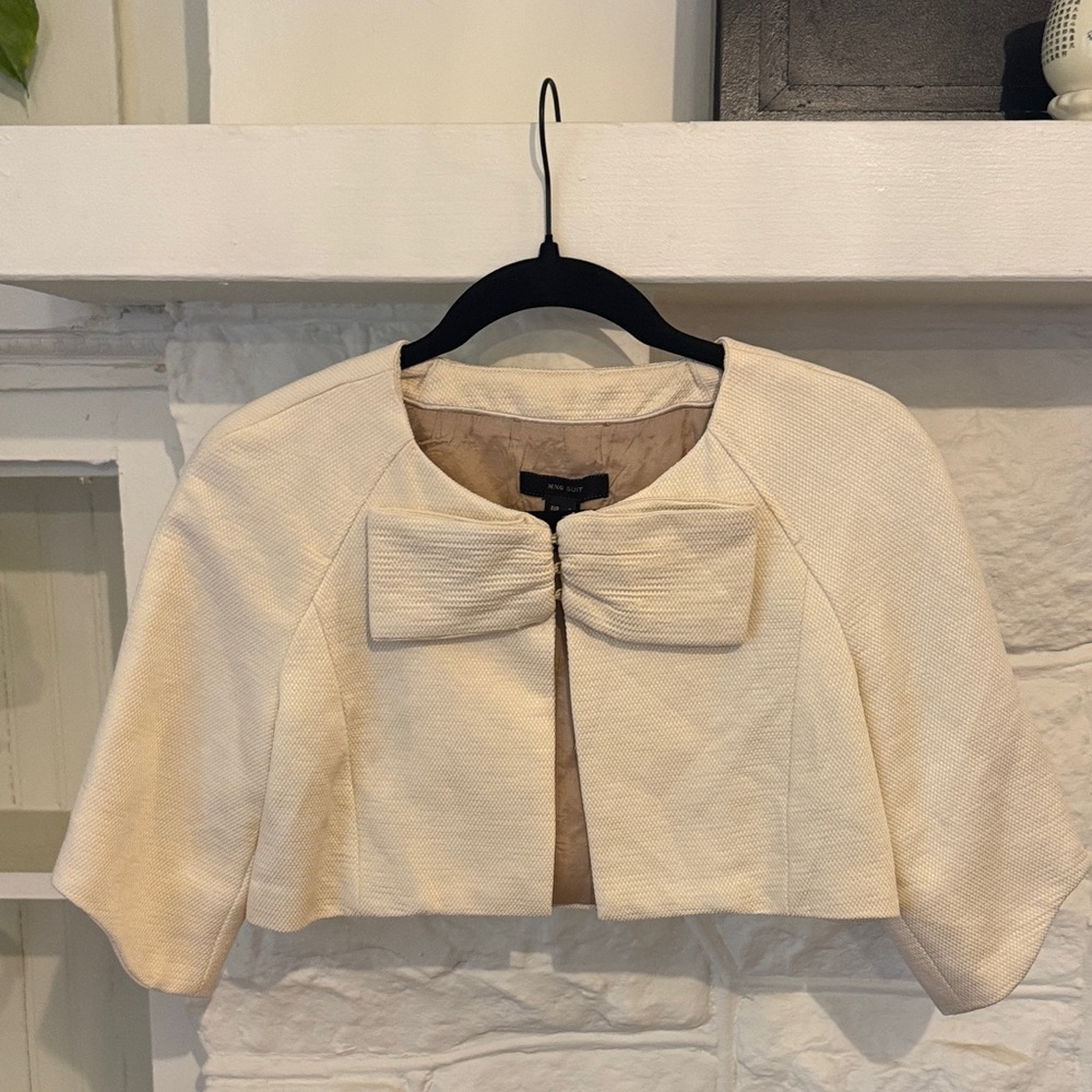 Mango Cream Textured Jacket